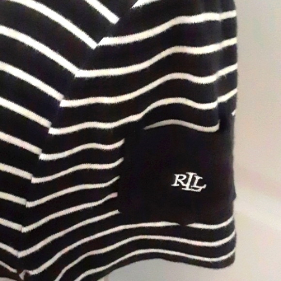 Ralph Lauren Cotton Nautical Striped Tee with Logo Arm Pocket Size Medium - Picture 5 of 6